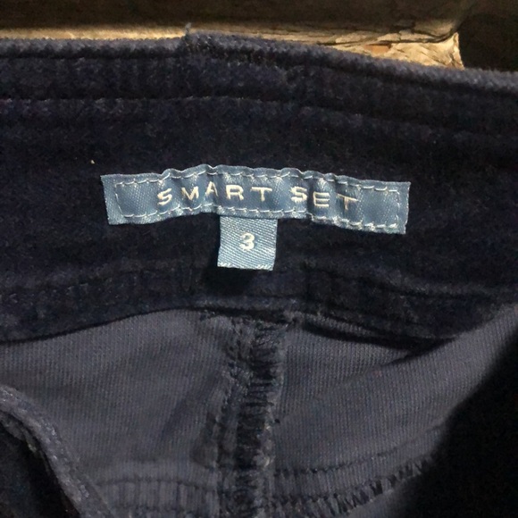 Blue velour wide leg pant - Picture 2 of 14